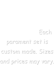 These banners are appliqued butterflies on Silk Size 22 x 90 Each parament set is custom made. Sizes and prices may vary.
